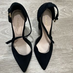 Aldo pointy closed toe suede heels